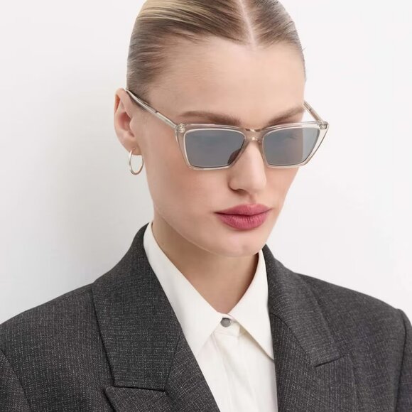 Saint Laurent SL737 MICA THIN 004 Women BRAND NEW Sunglasses Transparent Beige
